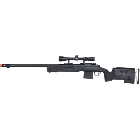 WellFire MB4417 M40A3 Bolt Action Airsoft Sniper Rifle w/ Scope - BLACK