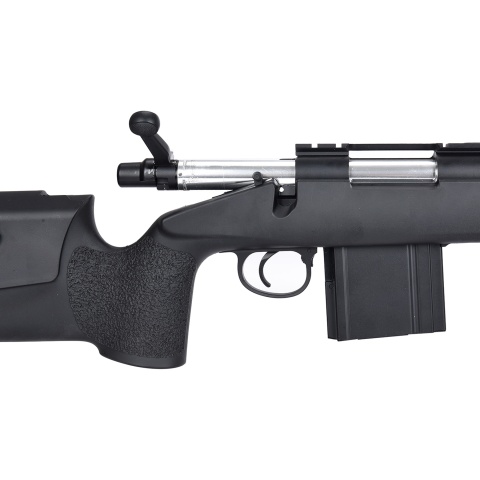 WellFire MB4417 M40A3 Bolt Action Airsoft Sniper Rifle w/ Bipod - BLACK