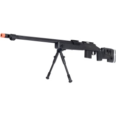 WellFire MB4417 M40A3 Bolt Action Airsoft Sniper Rifle w/ Bipod - BLACK