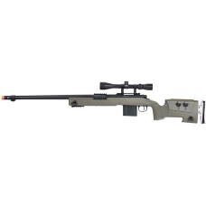 WellFire MB4417 M40A3 Bolt Action Airsoft Sniper Rifle w/ Scope - OD GREEN