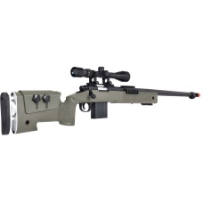 WellFire MB4417 M40A3 Bolt Action Airsoft Sniper Rifle w/ Scope - OD GREEN