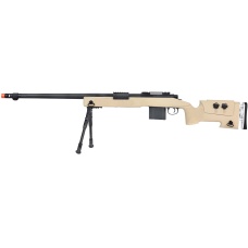 WellFire MB4417 M40A3 Bolt Action Airsoft Sniper Rifle w/ Bipod - TAN