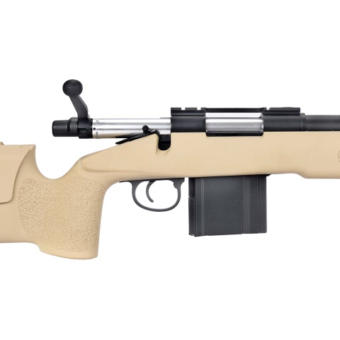 WellFire MB4417 M40A3 Bolt Action Airsoft Sniper Rifle w/ Bipod - TAN