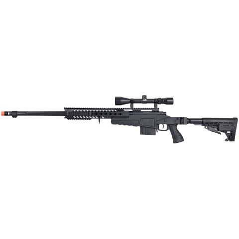 WellFire MB4418-1 Bolt Action Airsoft Sniper Rifle w/ Scope - BLACK