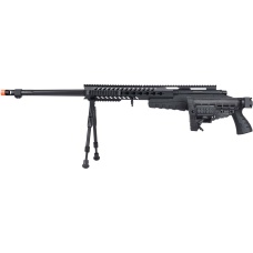 WellFire MB4418-1 Bolt Action Airsoft Sniper Rifle w/ Bipod - BLACK