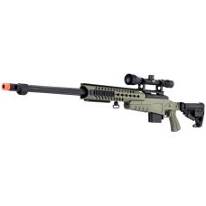 WellFire MB4418-1 Bolt Action Airsoft Sniper Rifle w/ Scope - OD GREEN