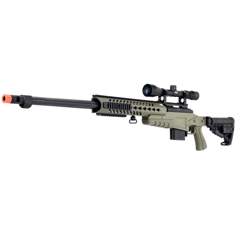 WellFire MB4418-1 Bolt Action Airsoft Sniper Rifle w/ Scope - OD GREEN