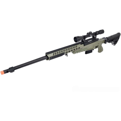 WellFire MB4418-1 Bolt Action Airsoft Sniper Rifle w/ Scope - OD GREEN
