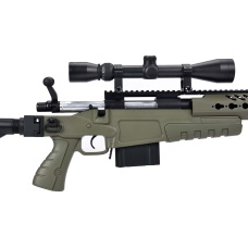 WellFire MB4418-1 Bolt Action Airsoft Sniper Rifle w/ Scope & Bipod - OD GREEN