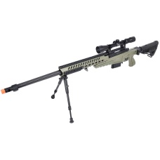 WellFire MB4418-1 Bolt Action Airsoft Sniper Rifle w/ Scope & Bipod - OD GREEN