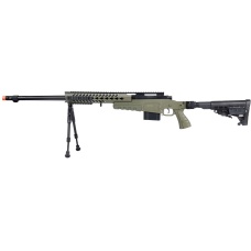 WellFire MB4418-1 Bolt Action Airsoft Sniper Rifle w/ Bipod - OD GREEN