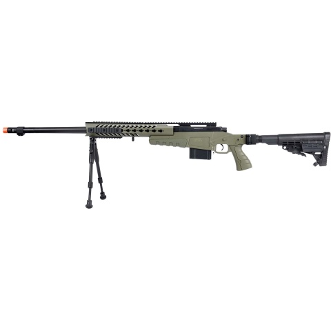 WellFire MB4418-1 Bolt Action Airsoft Sniper Rifle w/ Bipod - OD GREEN