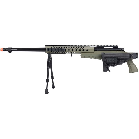 WellFire MB4418-1 Bolt Action Airsoft Sniper Rifle w/ Bipod - OD GREEN