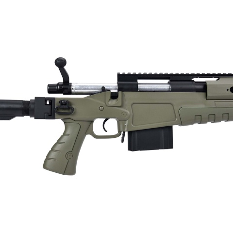 WellFire MB4418-1 Bolt Action Airsoft Sniper Rifle w/ Bipod - OD GREEN