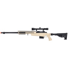 WellFire MB4418-1 Bolt Action Airsoft Sniper Rifle w/ Scope - TAN