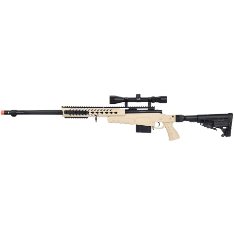WellFire MB4418-1 Bolt Action Airsoft Sniper Rifle w/ Scope - TAN