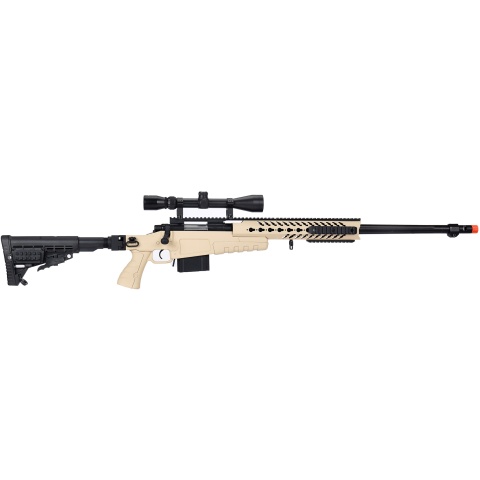 WellFire MB4418-1 Bolt Action Airsoft Sniper Rifle w/ Scope - TAN