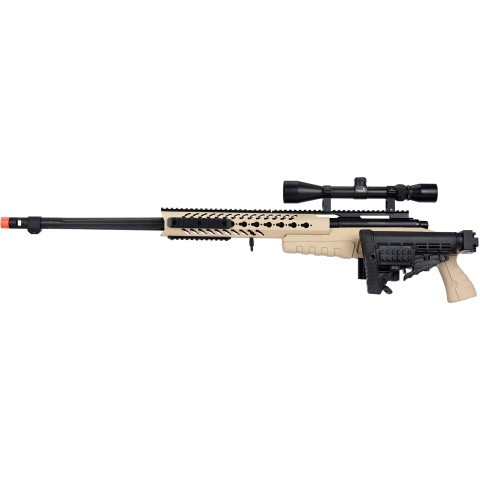 WellFire MB4418-1 Bolt Action Airsoft Sniper Rifle w/ Scope - TAN