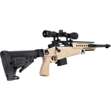 WellFire MB4418-1 Bolt Action Airsoft Sniper Rifle w/ Scope - TAN