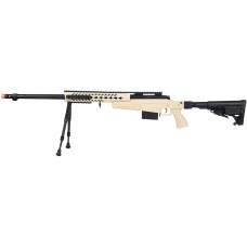 WellFire MB4418-1 Bolt Action Airsoft Sniper Rifle w/ Bipod - TAN