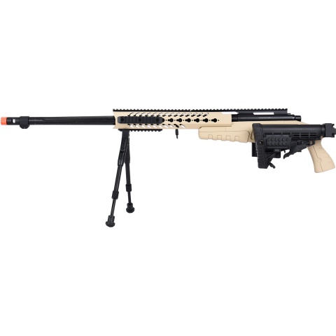 WellFire MB4418-1 Bolt Action Airsoft Sniper Rifle w/ Bipod - TAN