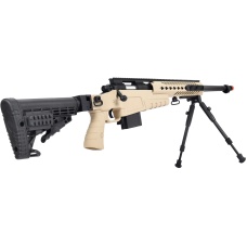 WellFire MB4418-1 Bolt Action Airsoft Sniper Rifle w/ Bipod - TAN