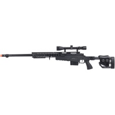 WellFire MB4418-2 Bolt Action Airsoft Sniper Rifle w/ Scope - BLACK