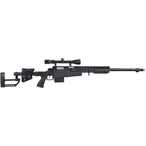 WellFire MB4418-2 Bolt Action Airsoft Sniper Rifle w/ Scope - BLACK