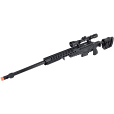 WellFire MB4418-2 Bolt Action Airsoft Sniper Rifle w/ Scope - BLACK