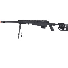 WellFire MB4418-2 Bolt Action Airsoft Sniper Rifle w/ Bipod - BLACK