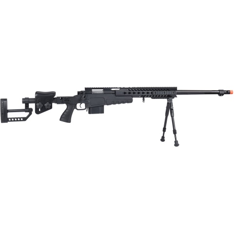 WellFire MB4418-2 Bolt Action Airsoft Sniper Rifle w/ Bipod - BLACK