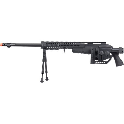 WellFire MB4418-2 Bolt Action Airsoft Sniper Rifle w/ Bipod - BLACK