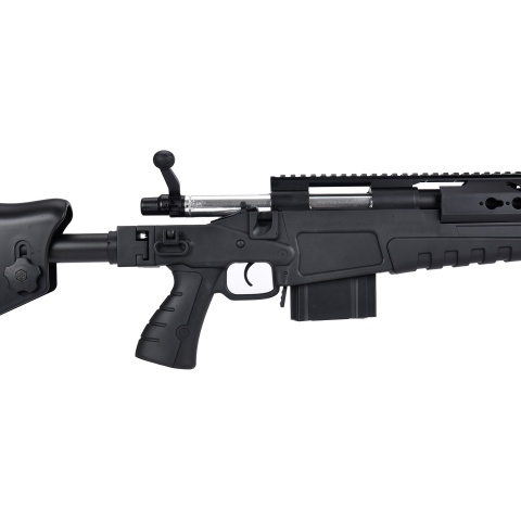 WellFire MB4418-2 Bolt Action Airsoft Sniper Rifle w/ Bipod - BLACK