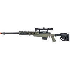 WellFire MB4418-2 Bolt Action Airsoft Sniper Rifle w/ Scope - OD GREEN
