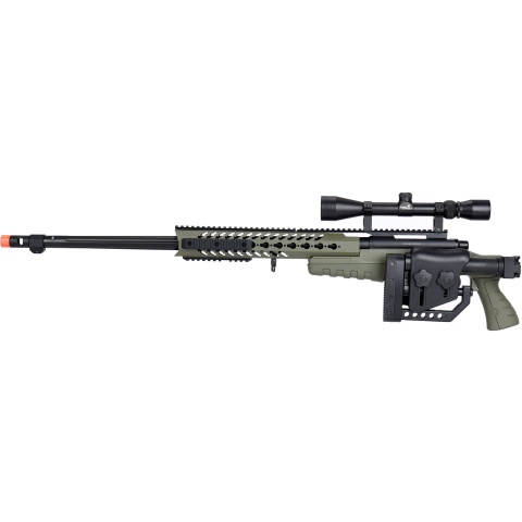 WellFire MB4418-2 Bolt Action Airsoft Sniper Rifle w/ Scope - OD GREEN