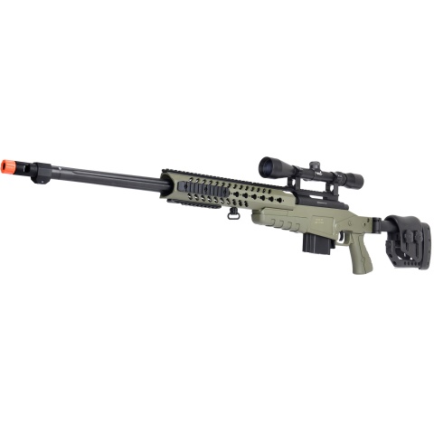 WellFire MB4418-2 Bolt Action Airsoft Sniper Rifle w/ Scope - OD GREEN