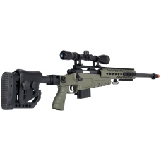 WellFire MB4418-2 Bolt Action Airsoft Sniper Rifle w/ Scope - OD GREEN