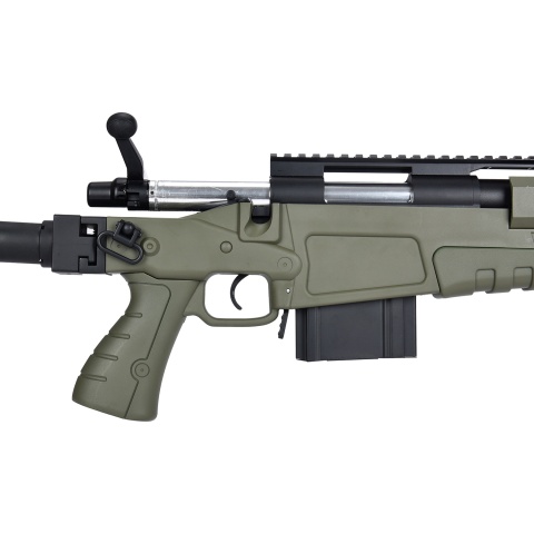 WellFire MB4418-2 Bolt Action Airsoft Sniper Rifle w/ Bipod - OD GREEN