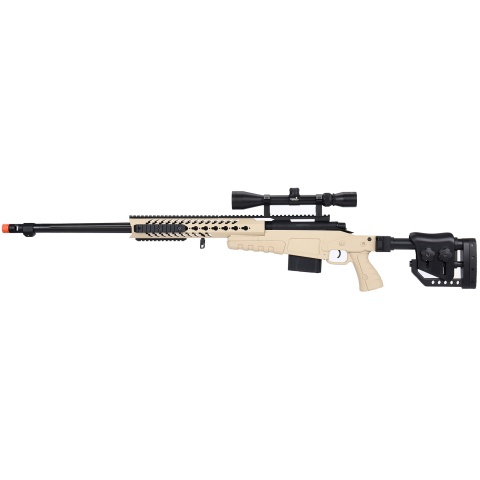 WellFire MB4418-2 Bolt Action Airsoft Sniper Rifle w/ Scope - TAN