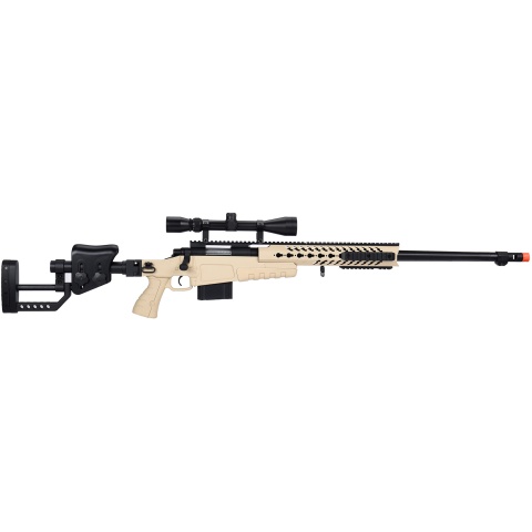 WellFire MB4418-2 Bolt Action Airsoft Sniper Rifle w/ Scope - TAN