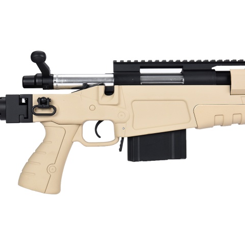 WellFire MB4418-2 Bolt Action Airsoft Sniper Rifle w/ Bipod - TAN
