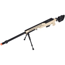 WellFire MB4418-2 Bolt Action Airsoft Sniper Rifle w/ Bipod - TAN