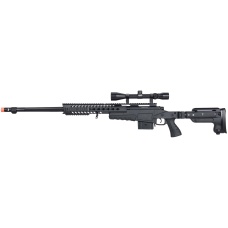 WellFire MB4418-3 Bolt Action Airsoft Sniper Rifle w/ Scope - BLACK