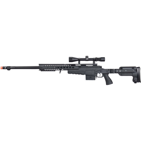 WellFire MB4418-3 Bolt Action Airsoft Sniper Rifle w/ Scope - BLACK