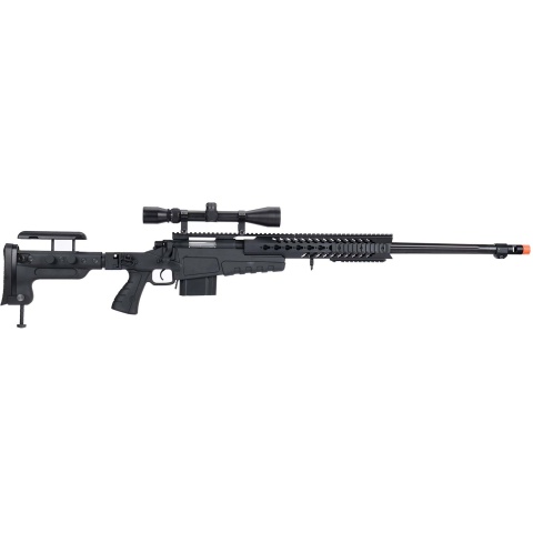 WellFire MB4418-3 Bolt Action Airsoft Sniper Rifle w/ Scope - BLACK