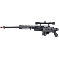 WellFire MB4418-3 Bolt Action Airsoft Sniper Rifle w/ Scope - BLACK