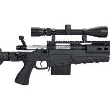 WellFire MB4418-3 Bolt Action Airsoft Sniper Rifle w/ Scope - BLACK