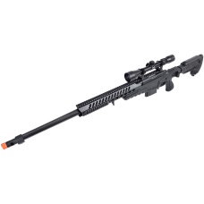 WellFire MB4418-3 Bolt Action Airsoft Sniper Rifle w/ Scope - BLACK