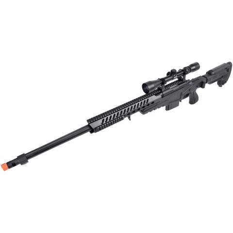WellFire MB4418-3 Bolt Action Airsoft Sniper Rifle w/ Scope - BLACK