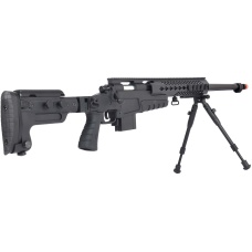 WellFire MB4418-3 Bolt Action Airsoft Sniper Rifle w/ Bipod - BLACK